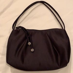NEW LA REGALE Black Satin Evening Bag